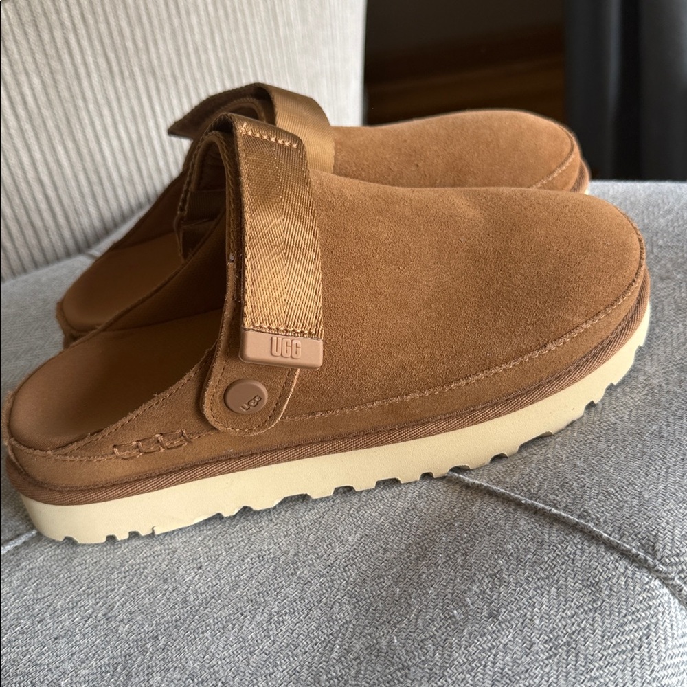 New UGG Chestnut Brown Suede Slide Clog - Picture 2 of 6